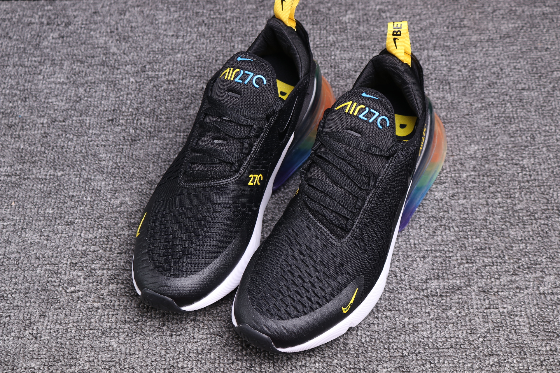 Women Supreme x Nike Air Max 270 Black Yellow Shoes